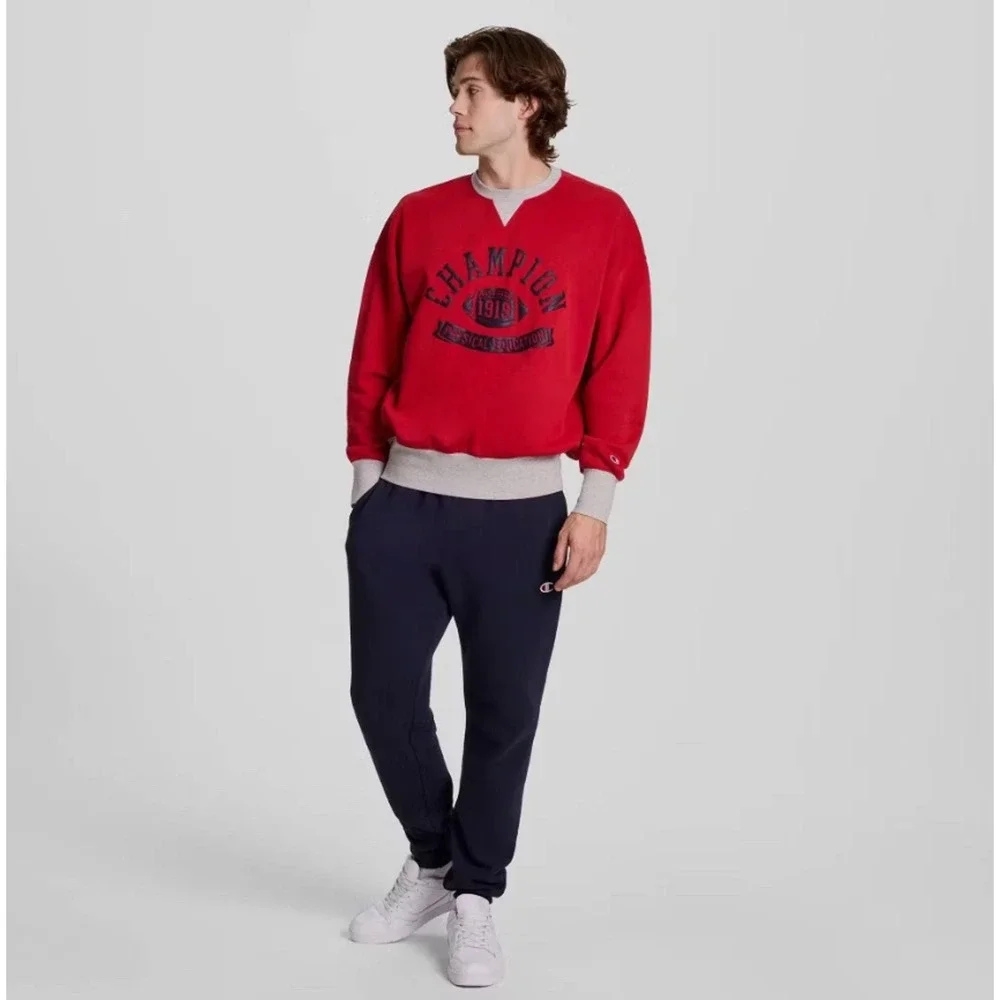 Champion Men's Physical Education Colorblocked Sweatshirt - Lava Falls SMALL